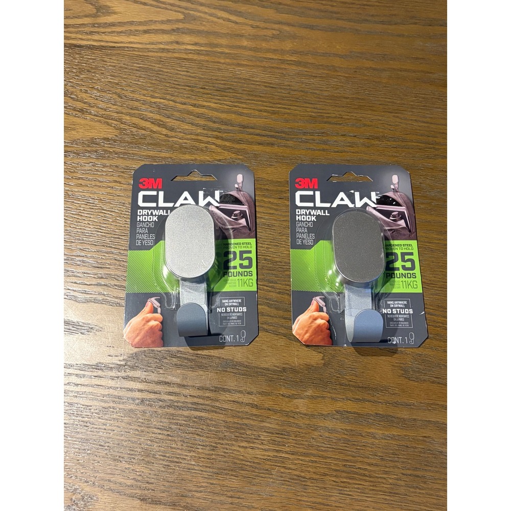 Lot of 2 3M CLAW Drywall Picture Hangers 25lb No Studs Required 3DH25SL-1ES